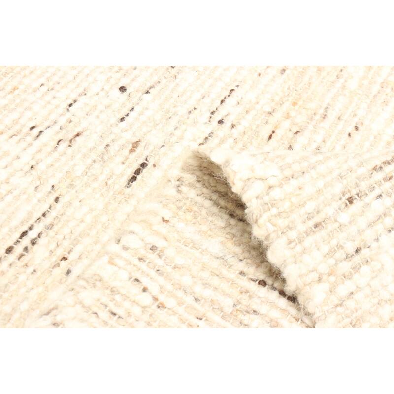 ECARPETGALLERY Braid weave Sienna Beige Wool Rug - 5'0 x 7'11