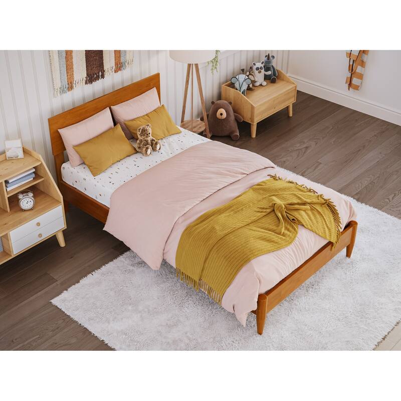 Aria Solid Wood Modern Low Profile Platform Bed