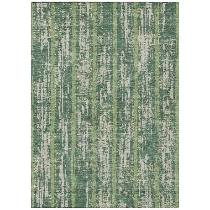 Machine Washable Indoor/ Outdoor Chantille Stripe Ombre Rug