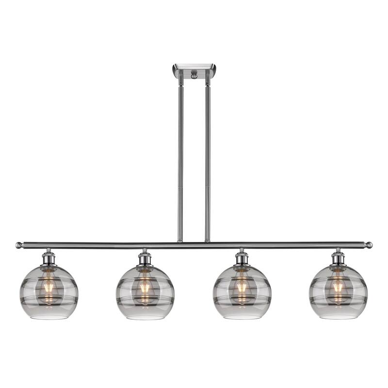 Innovations Lighting 516-4I-10-48 Rochester Linear Rochester 4 Light - Brushed Satin Nickel / Smoked