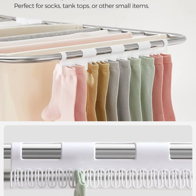 Clothes Drying Rack, Foldable 2-Level Laundry Drying Rac - 2 Tiers（22"D x 61.8"W x 64.3''H )