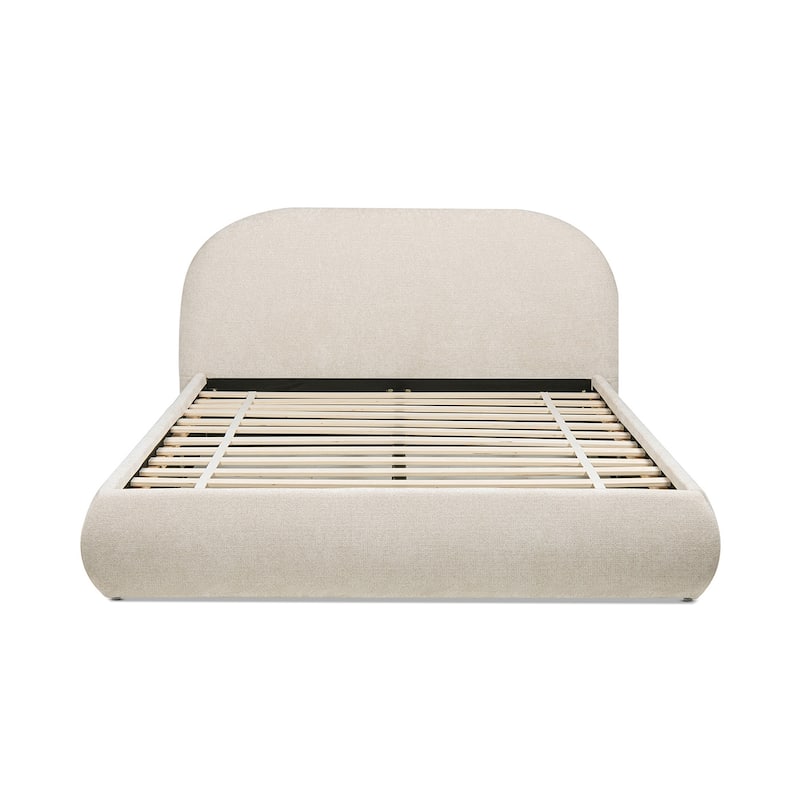 Archie Mid-Century Modern Velvet Upholstered Arched Platform Bed