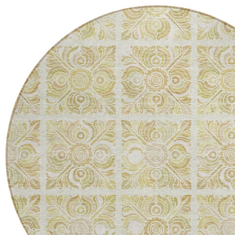 HomeRoots Medallion Transitional Rectangle Outdoor Rug