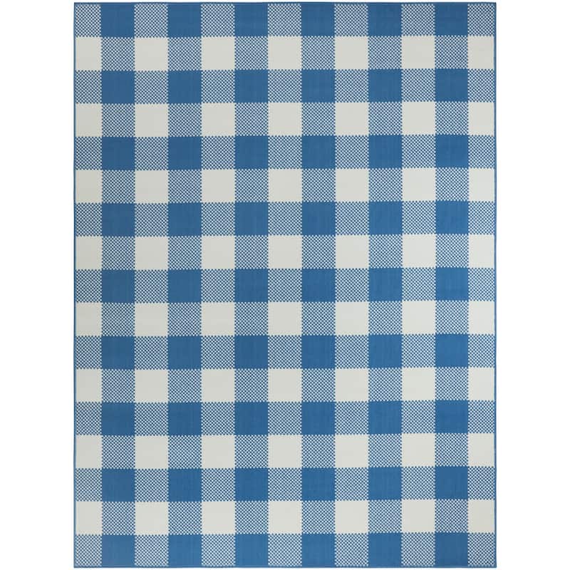 Porch & Den Morgen Gingham Check Indoor/Outdoor Area Rug