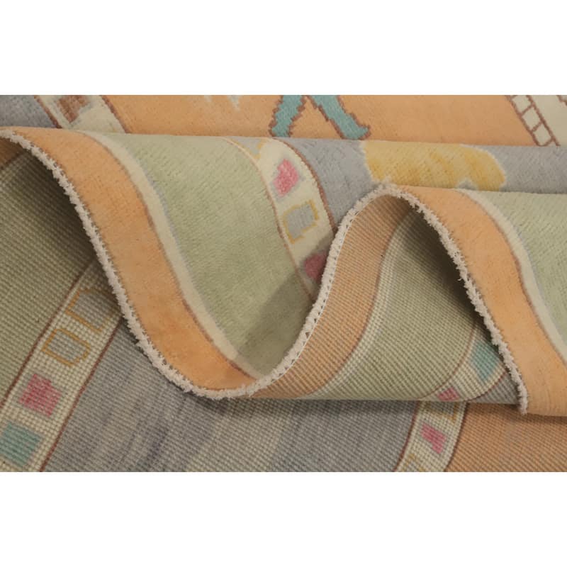 Vegetable Dye Geometric Gabbeh Turkish Large Rug Handmade Wool Carpet - 13' 10'' X 10' 5''