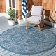 preview thumbnail 56 of 180, SAFAVIEH Courtyard Aquata Indoor/ Outdoor Waterproof Patio Backyard Rug 4' Round - Navy/Ivory