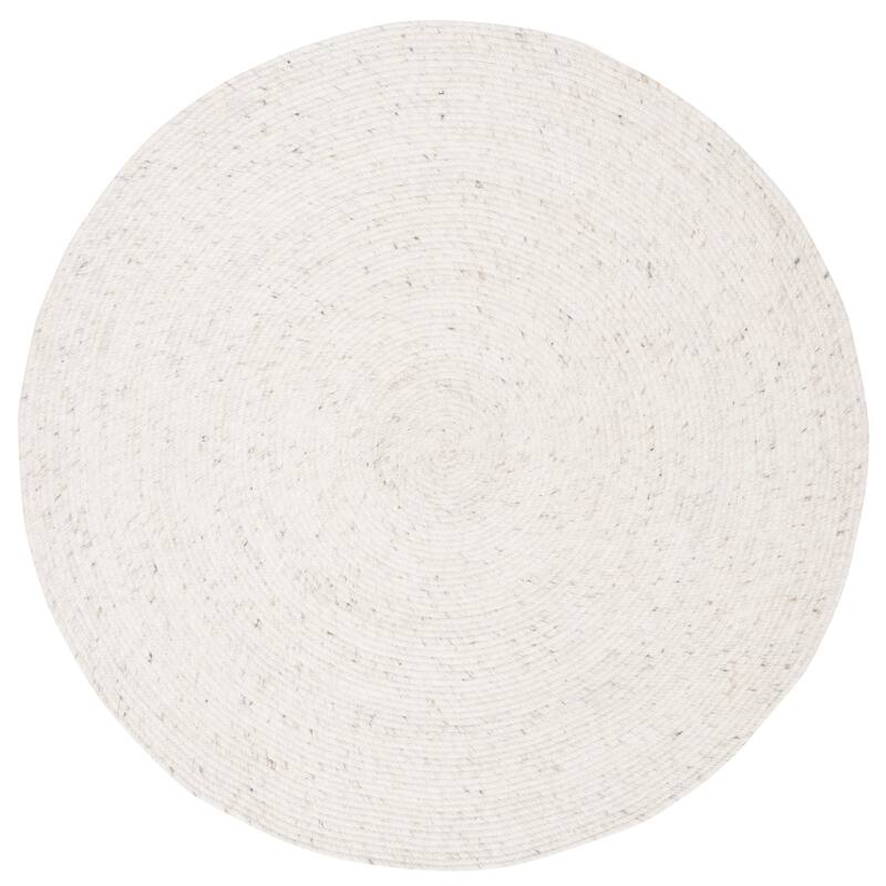 SAFAVIEH Handmade Braided Hande Country Wool Rug - 4' Round - Light Beige