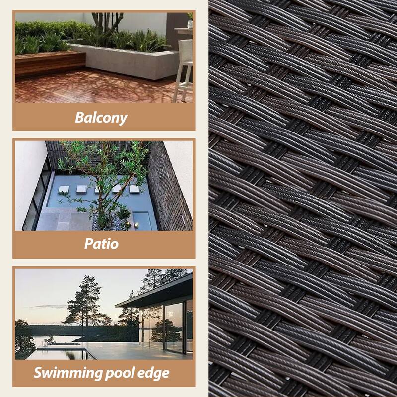 UPHA 9-piece Cushioned Wicker Patio Conversation Seating Set