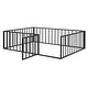 preview thumbnail 5 of 9, Full Metal Floor Bed Frame with Rails, Montessori Floor Bed with Fence and Door, for Kids Girls Boys, Black