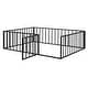 preview thumbnail 14 of 30, Full Size Metal Floor Bed Frame with Fence and Door for Kids