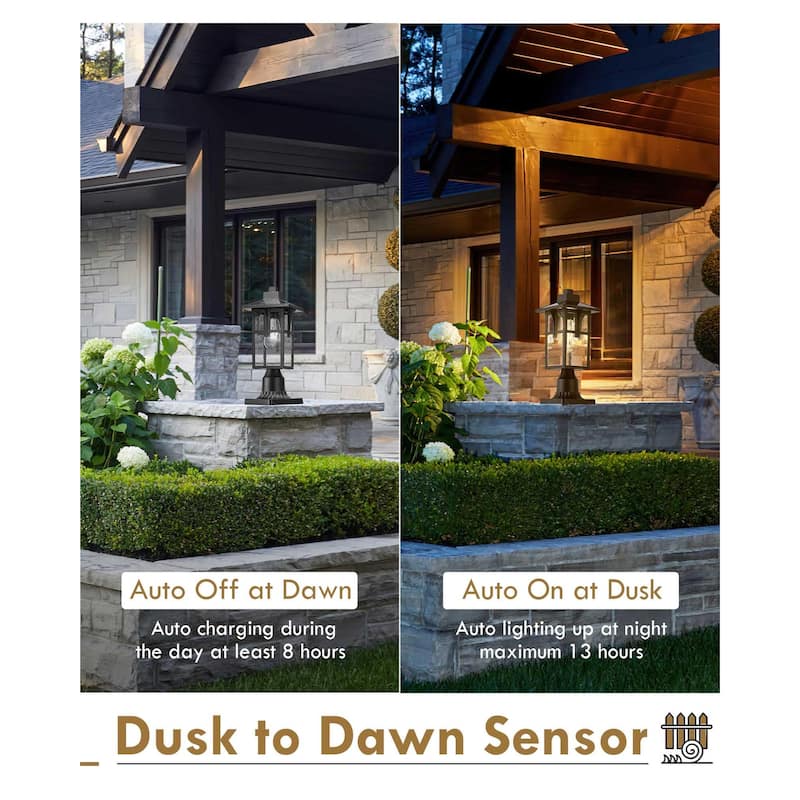Dusk to Dawn Outdoor Lamp Solar Post Light