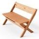 preview thumbnail 2 of 6, 2-Person Teak Wood Folding Outdoor Benches with Slatted Seat - 41.5" x 23" x 31.5"