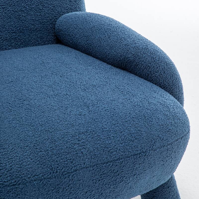 SEYNAR Modern Faux Sherpa Upolstered High Back Armless Accent Chair