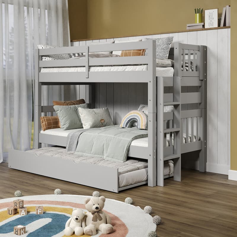 Taylor & Olive Trillium Twin over Twin Bunk Bed with Ladder, Trundle