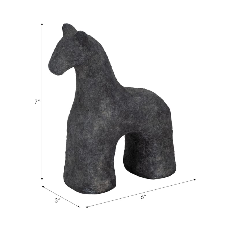 Sagebrook Home Neutral Textured Horse Decorative Object