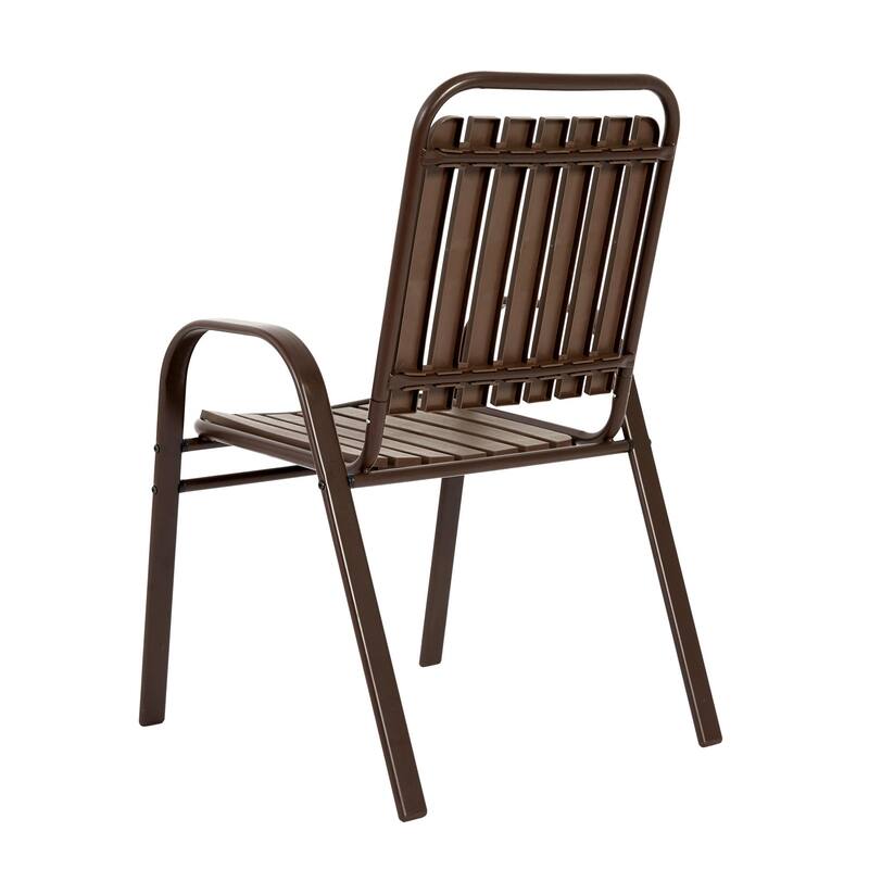 7-Piece Outdoor Patio Dining Set with 55" Steel Rectangular Table and 6 Armchairs