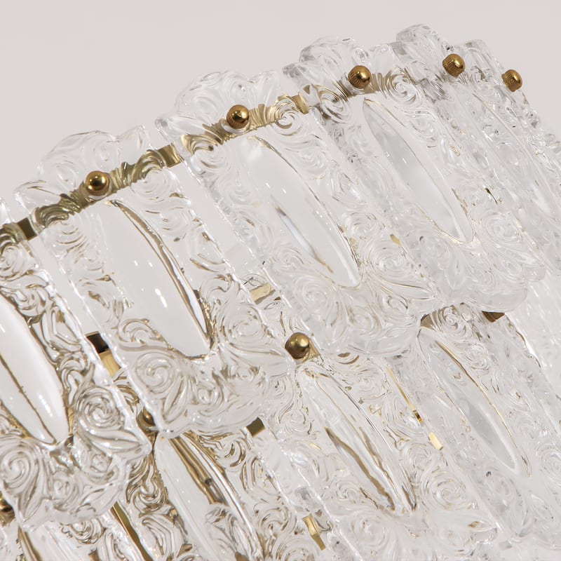 Rennnsan 6-Light Antique Brass Finish Glass Chandelier for Dining Room & Foyer - 45.1 in. W x 20 in. H