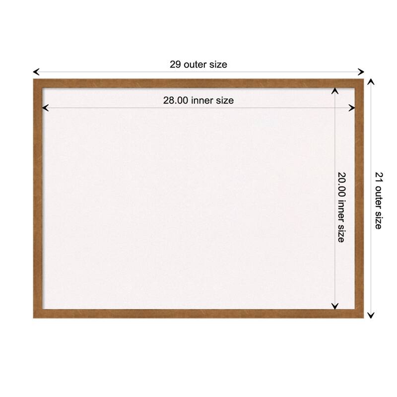 Carlisle Narrow Wood Framed White Corkboard Bulletin Board - Carlisle Blonde Narrow - Board Size 28x20