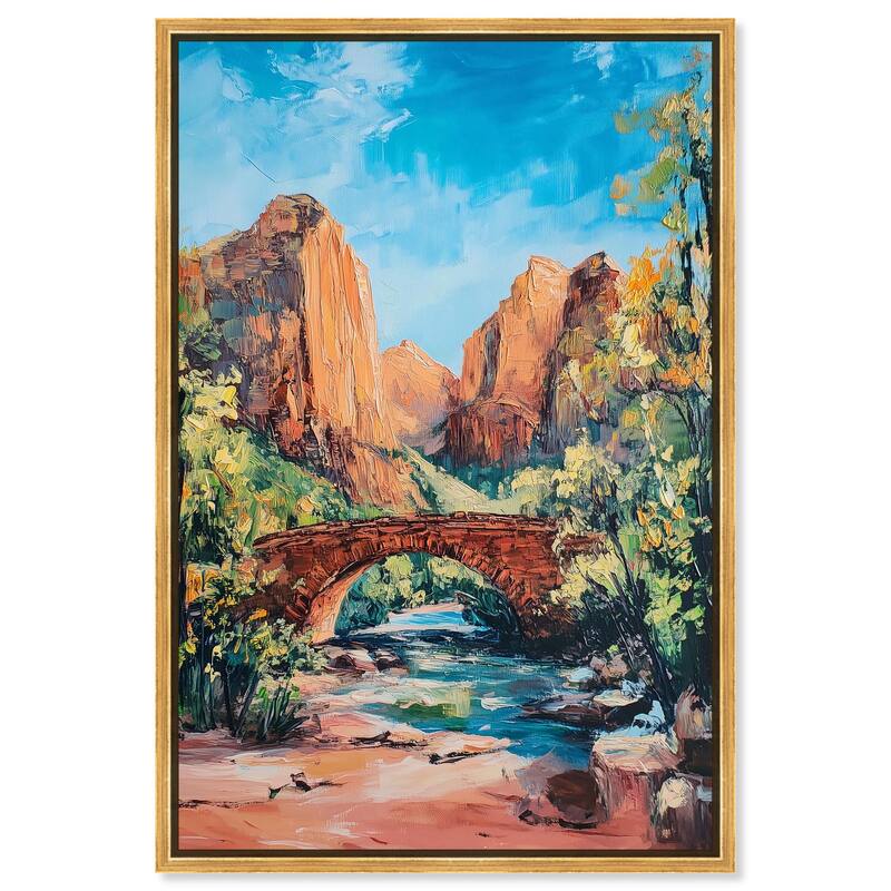 Bridge in Time Canvas by Art Remedy - Gold - 20" x 30"