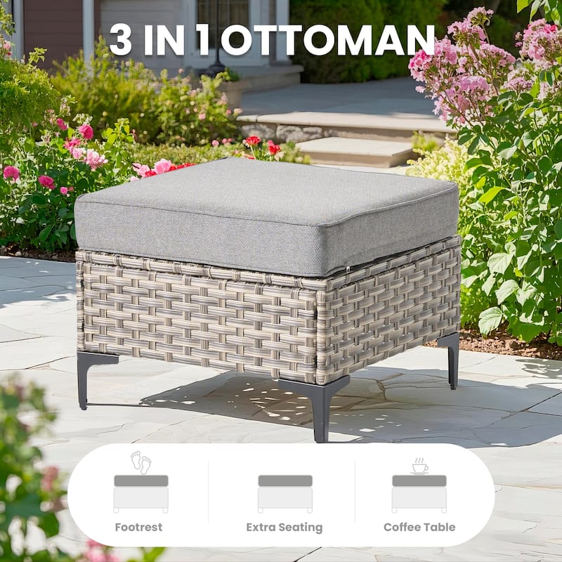 XIZZI Outdoor Patio Furniture Sectional Set with Swivel Chairs
