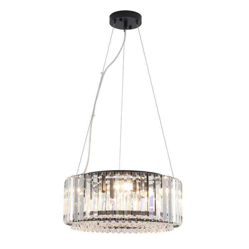 5-Light Modern Pendant Design Crystal Hanging Linear Chandelier Lighting for Dining Room Kitchen Island