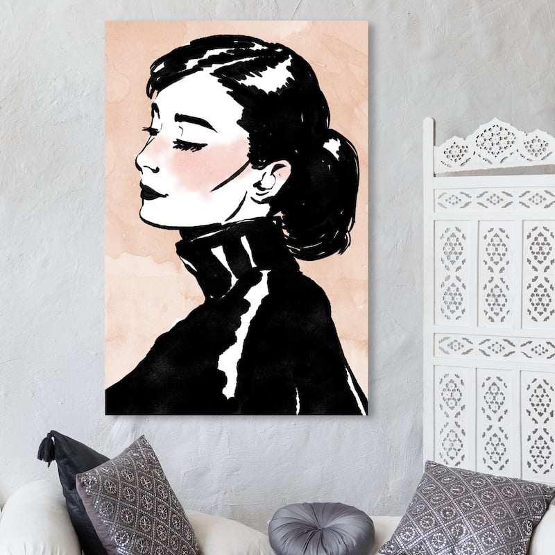 Wynwood Studio Fashion and Glam Serene Icon Pink and Light Pink Modern & Contemporary Wall Art Canvas Print - 45 x 30