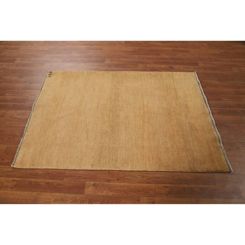 Modern Gabbeh Oriental Foyer Rug Handmade Tribal Wool Carpet - 3'5"x 4'10"