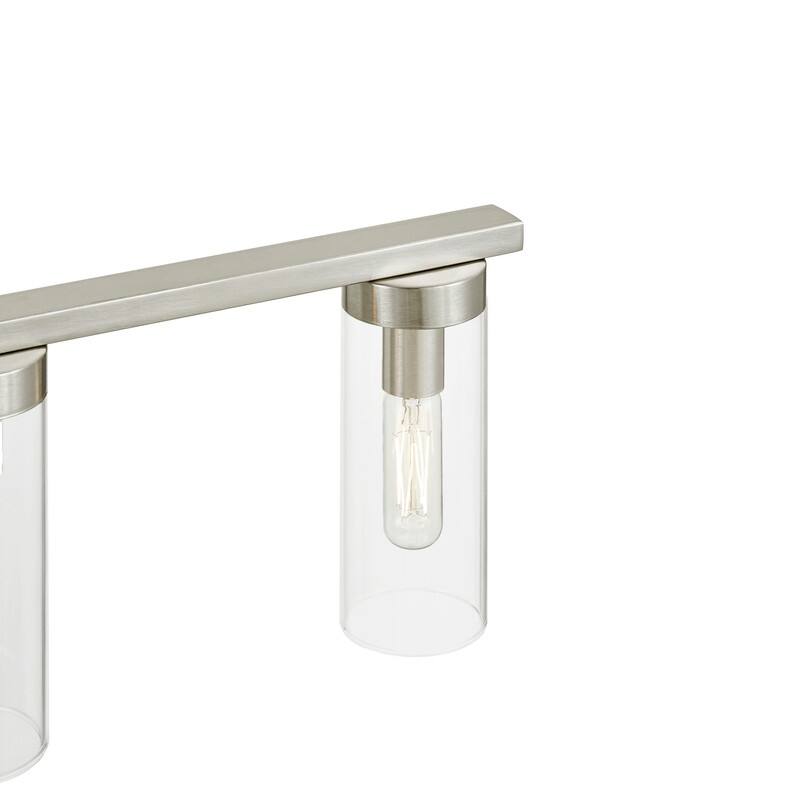 KAWOTI Modern Dimmable Bathroom Vanity Light with Clear Cylinder Glass