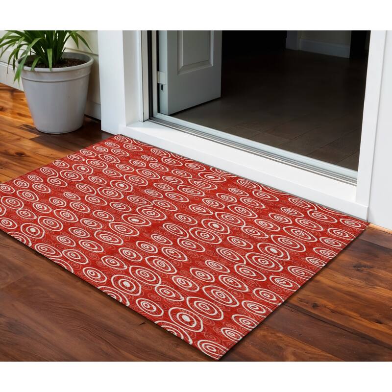 HomeRoots Geometric Transitional Rectangle Outdoor Rug - 3' x 5'