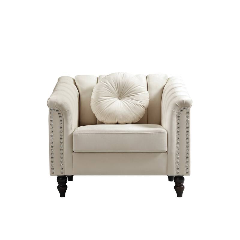 White Microfiber Living Room Chair