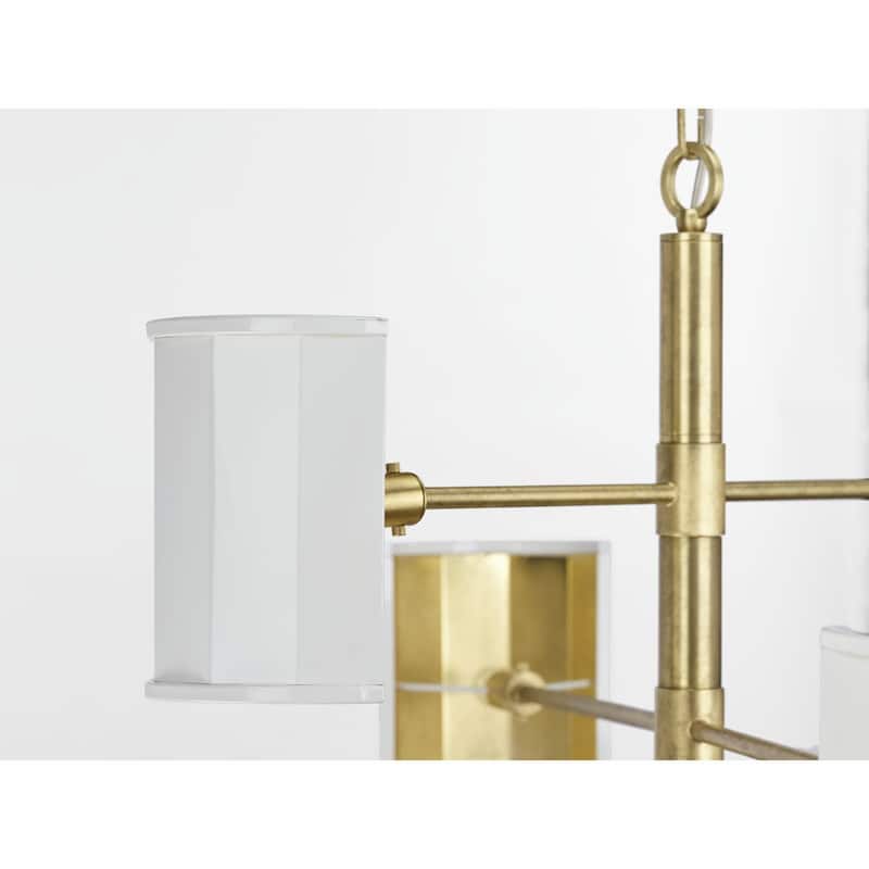 POINT DUME® Wandermere Collection Brushed Brass Eight-Light Chandelier - 40 in x 40 in x 28.25 in