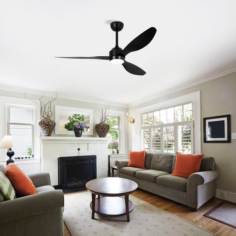 52" Ceiling Fan with Lights, Quiet DC Motor 3 ABS Blade Ceiling Fans, 6 Speed Levels, Reversible Ceiling Fan