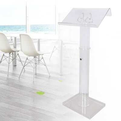 Clear Acrylic Podium Stand Height Adjustable Portable Lectern