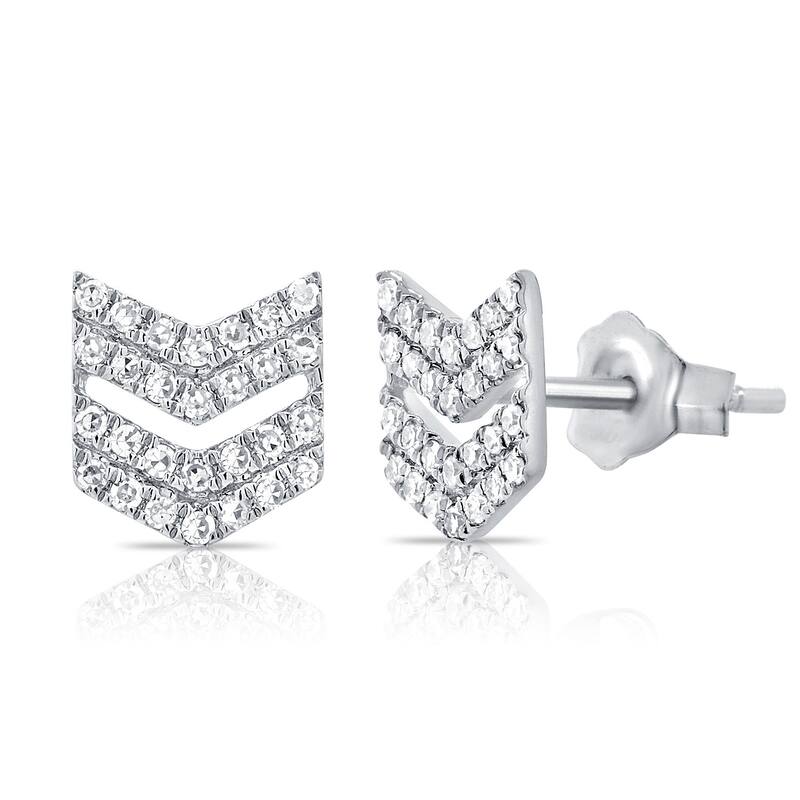 Joelle Collection Diamond Arrow Stud Earrings 14K Gold