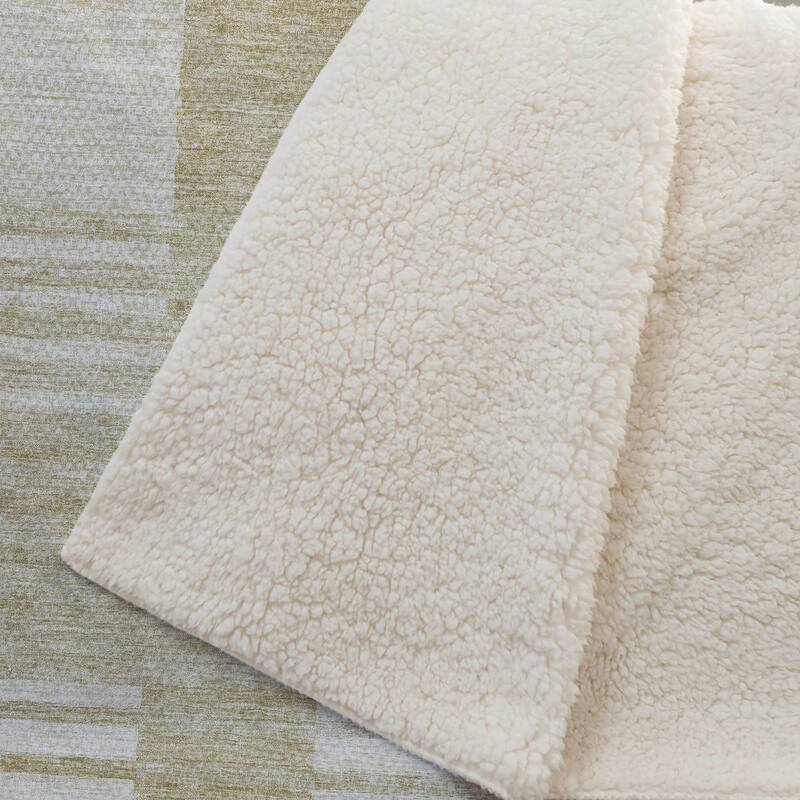 Premium Machine Washable Contemporary Sherpa Throw Blanket