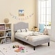 preview thumbnail 2 of 21, VECELO Height Adjustable Upholstered Kids Bed Frame,Twin Size Bed Set of 2