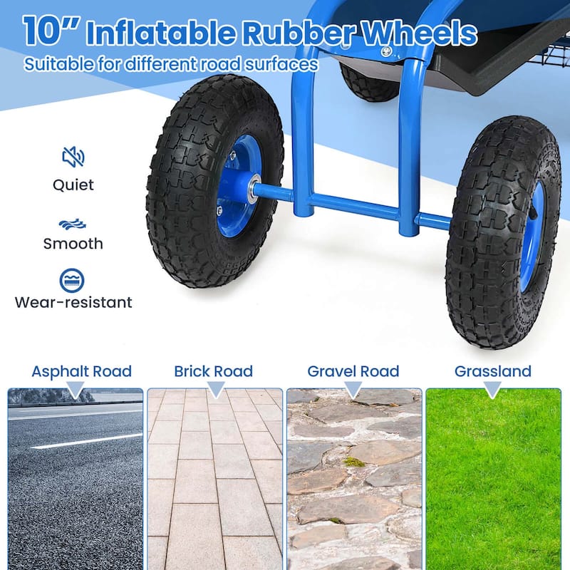 Costway Rolling Tray Gardening Planting with Work Seat Garden Cart - See Details