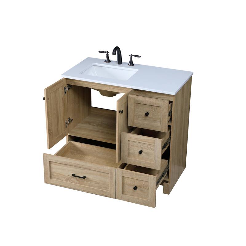 Elegant Lighting VF2836 Soma 36" Free Standing Single Basin Vanity Set