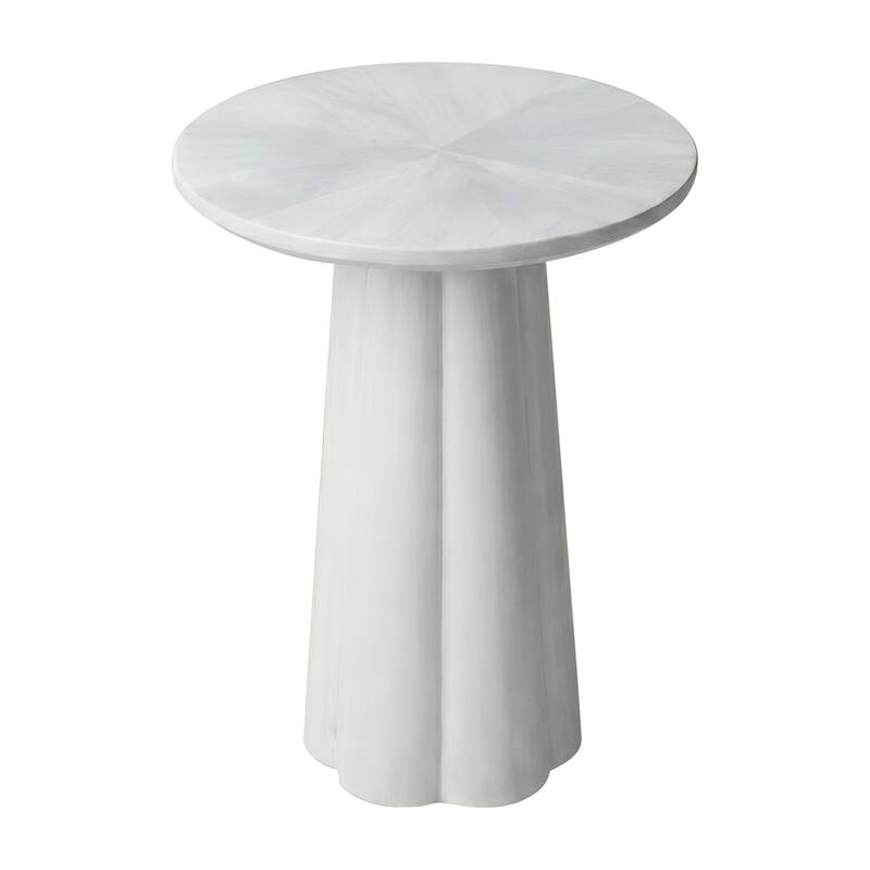 Trevo Round Solid Wood Side Table with Pedestal Base by East at Main