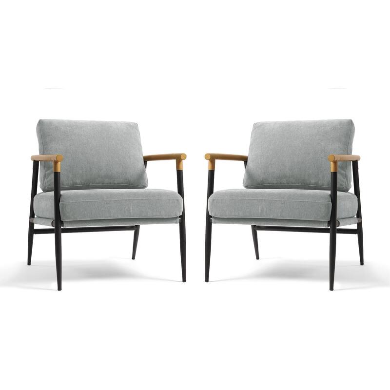 27" W Modern Upholstered Metal Frame Accent Chair