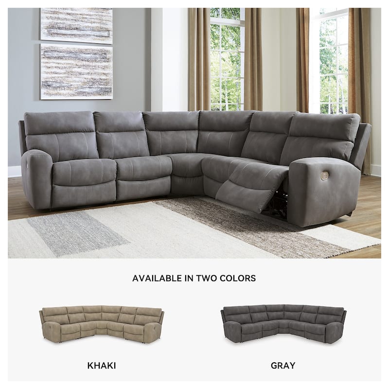 Signature Design by Ashley Next-Gen DuraPella 5-Piece Power Reclining Sectional - 105.5"W x 104.5"D x 42"H