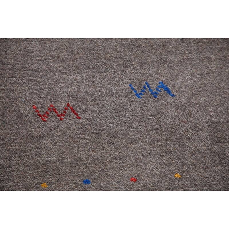 Gray Tribal Gabbeh Oriental Handmade Wool Carpet - 9'0" x 12'0"