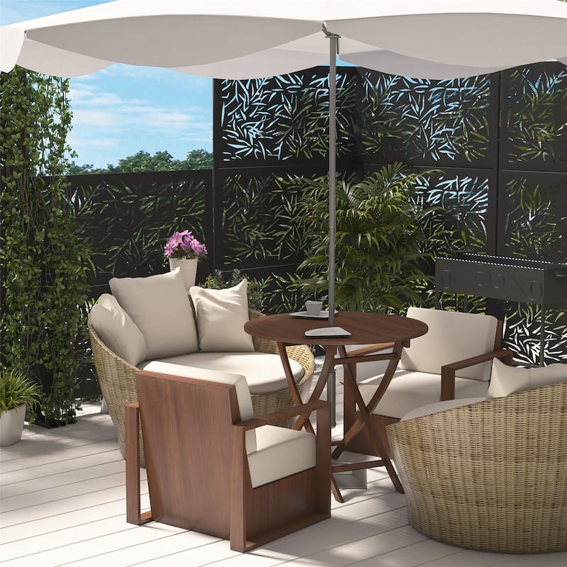 Outdoor Privacy Screen Free Standing Bamboo Leaves - 76x47
