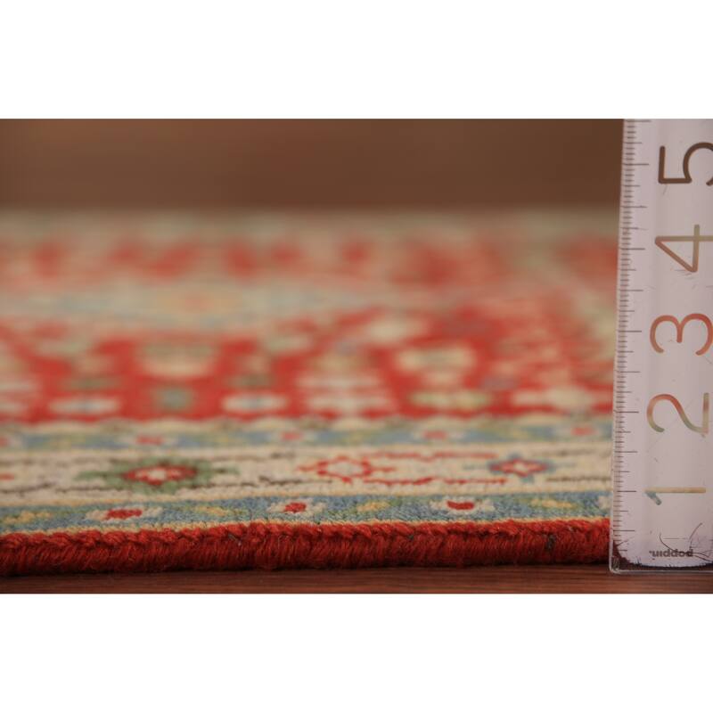 Geometric Kazak Indian Foyer Rug Hand-Knotted Wool Carpet - 2'9"x 5'1"