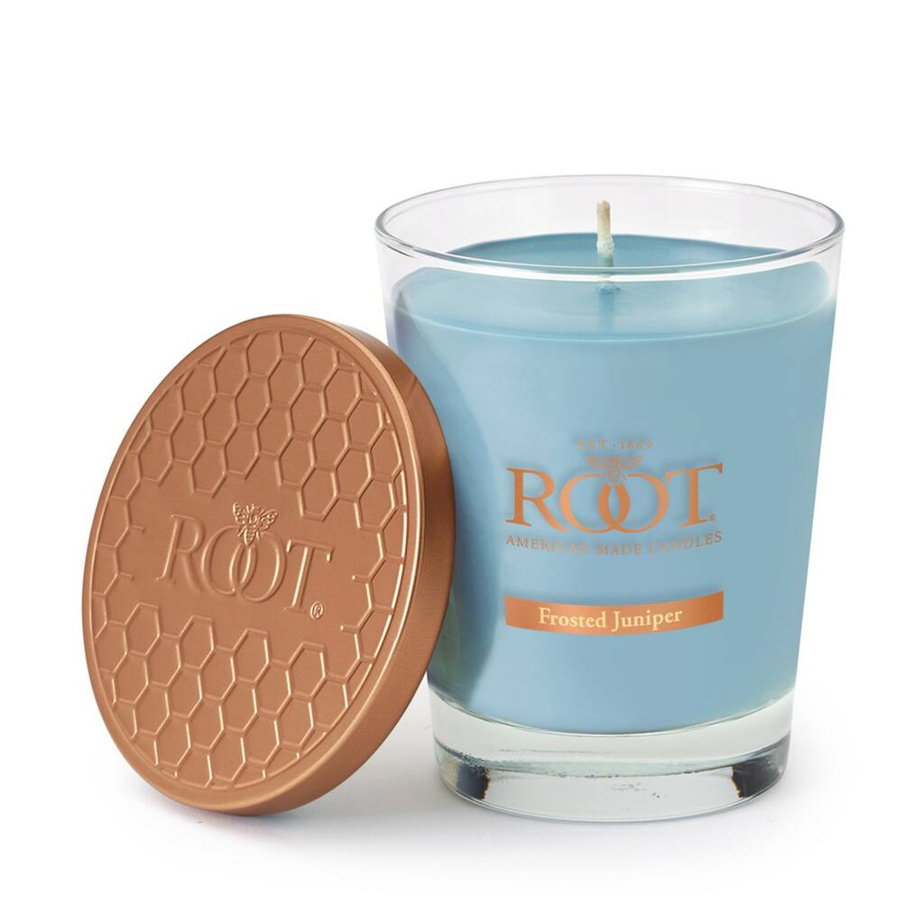 Root Candles Frosted Juniper 10.5 oz Large Veriglass Jar