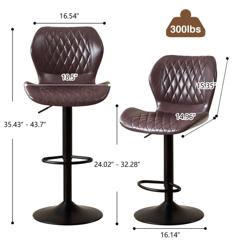 HOMYKA Swivel Adjustable Height Stool Set of 2