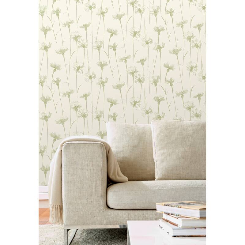 Fine Decor Dalia Green Cornflower Wallpaper