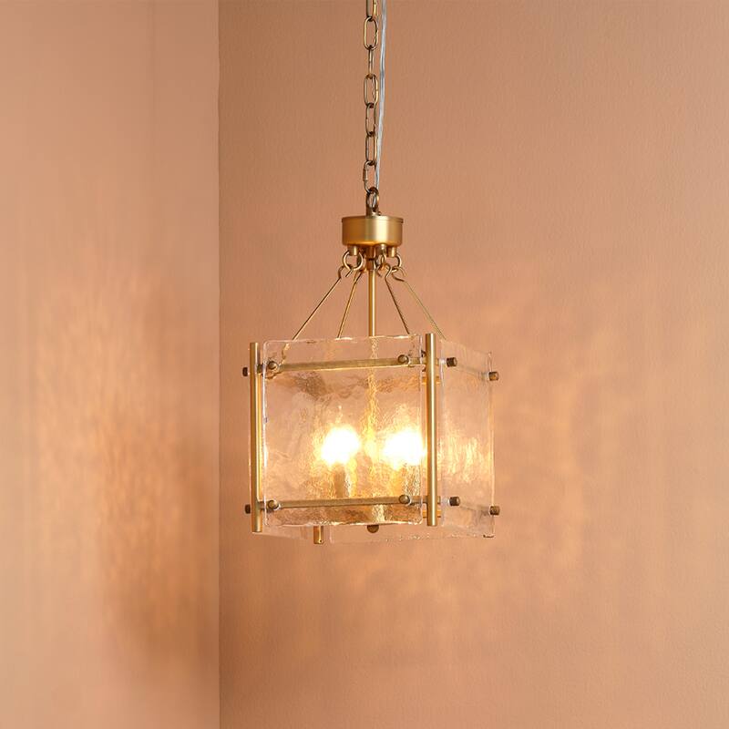 Jamie Young Glenn Small Square Metal 4-Light Chandelier