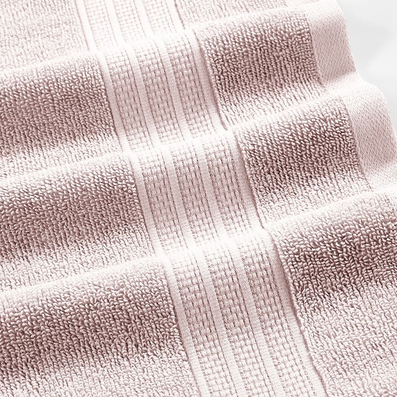 Modern Threads 6-Piece Jacquard Border Towel Set Allie - 100% Cotton, Bath, Hand & Washcloths - Elegant Floral Border