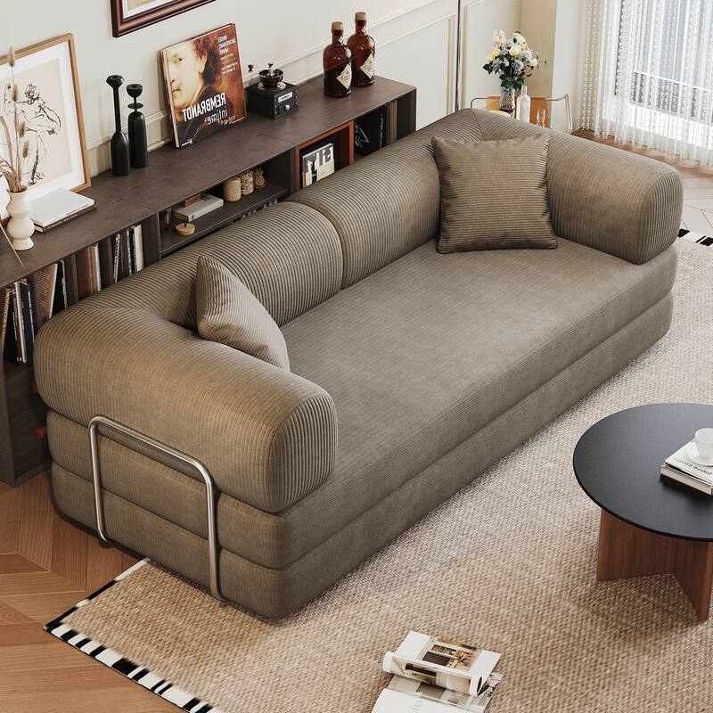 Compression Sofa,Convertible Floor Sofa Bed-with Pillow Back Support Armrest,Comfy Futon Couch Sleeper Bed